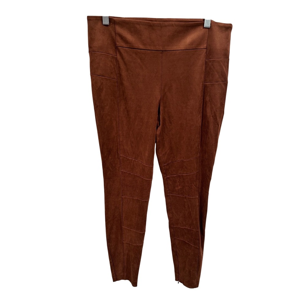 Sundance Faux Suede Moto Leggings Pants Brown Women's Size 10